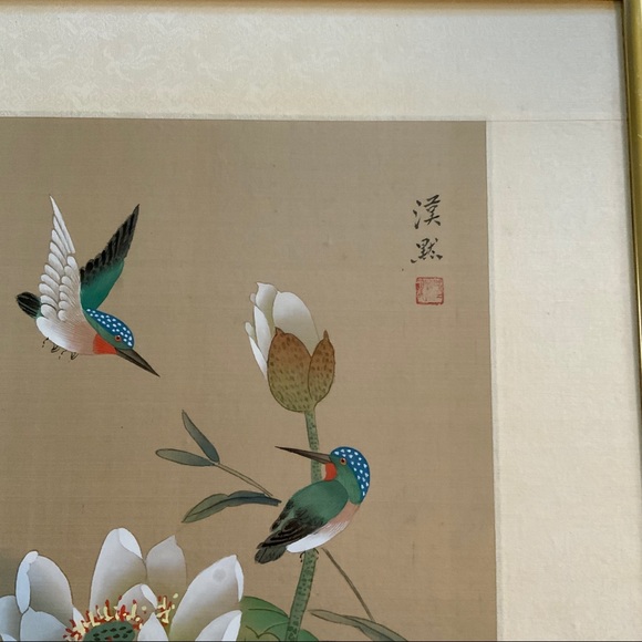 SOLD Stunning Original Silk Paintings Framed and Signed - Picture 7 of 8